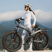 Electric Bicycle 26Inch 1000W 48V 19AH Folding Lithium Battery Bike Full Shock Absorber 26X4.0 Snow Tire E-bike
