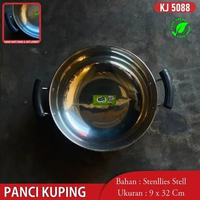 Wajan Penggorengan Wokpan Kukus Set Enamel Tutup Kaca Anti Lengket Saringan Panci Gagang Cookware ST