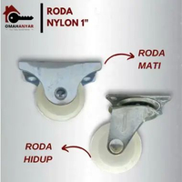 Roda Nylon Nilon 1 INCH Hidup dan Mati 1 set 4 PCS Nylon 1" (4 Mati)