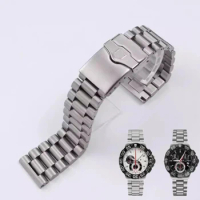 High Quality 316L Stainless Steel Watchband 22mm 20mm Silver Solid Links Bracelet Fit For Tag Heuer Carrera F1 Men Watch Straps