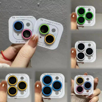 ฟิล์มกันรอยเลนส์กล้อง, สำหรับ iPhone 17, 16, 15, Pro Max, 14 Plus, 12, 13 Mini, พร้อมวงแหวนโลหะ, ฝาห