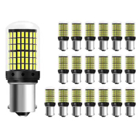 20Pcs LED Bulbs 1156 BA15S P21W LED 3014 144SMD 24W 6000k Canbus Lamp Reverse Turn Signal