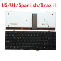 New US UI Spanish Brazil Laptop Backlit Keyboard For Dell Studio XPS 13 16 1340 1640 Notebook PC Replacement