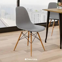 Dekoruma KENT Kursi Makan / Kursi Cafe Plastik / Kursi Santai / Kursi Belajar New Neo Dacey - Abu-ab