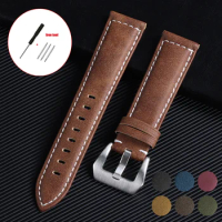 High Quality Cowhide Leather Watchband Universal Watch Strap 18/20/22/24mm Sport Bracelets for Seiko for Omega Vintage Wristbelt
