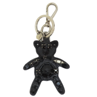 【二手名牌BRAND OFF】PRADA 普拉達 黑色 熊熊造型 掛飾 鑰匙圈 (有掉鑽)