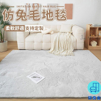 附發票 工廠直銷 【加厚仿兔毛地毯宅配免運】可機洗地毯 客廳加厚地毯 小戶型地毯 家用客廳茶幾毯 臥室地毯 多功能床邊墊 折疊地毯特惠/全館折扣 售後保障 可開發 zl548