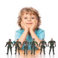 of Small Action Figures Mini Soldiers Statues Scene Layout Props Desktop Soldiers Ornaments