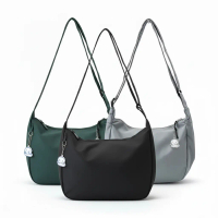 【จัดส่งจากประเทศไทย】 ▲Newgalleryshop(N1832) Shoulder Bag, Solid Color, Nylon Fabric, Korean Style (N