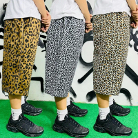 Deficat Celana Jorts Baggy Leopard Twill Unisex Kalcer Streetwear