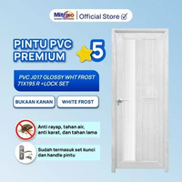 Pintu Kamar Mandi PVC Bukaan Kanan J017 71x195cm Putih Tidy - Proteksi Ganda Extra Bubble Wrap