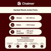 Chalmer - Handuk Dewasa Jumbo (80X160) Mandi / Pantai Beach Menyerap Super Terlaris Pilihan Pasti Or