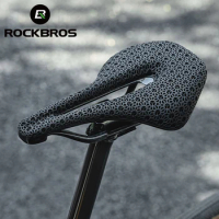 ROCKBROS Carbon Fibre Bicycle Saddle 3D Printing Integrated Zonal Shock Absorption Comfortable MTB Road Bike Seat Spare Parts