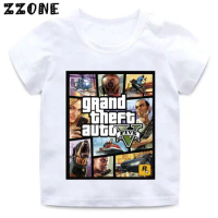 Kids GTA Street Fight Long With GTA 5 T shirt Baby Summer Fashion T-shirt Boys and Girls Short Sleeve Clothes,HKP2180