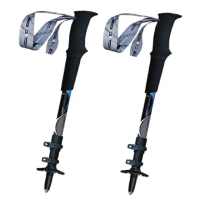 【開拓者】2入組 碳纖維登山杖168g 藍色(碳纖維登山杖)