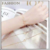 S-327 COD  Gelang HURUF  Rantai Fashion Trend Gelang Wanita Premium Quality Aksesoris gold hiasan Pe