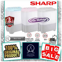 MESIN CUCI SHARP ES-T90MW T90MW 90MW 2 TABUNG 8KG SUPER SOAK MAGIC TWIN TUB SHARP MESIN CUCI 2 TABUN