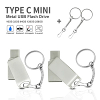 Pen Drive Key 128USB Flash Drive 64GB OTG Metal USB 2.0 Type C High Speed pendrive Mini Flash Drive Memory Stick a Gift