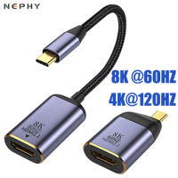 8K USB Type C to HDMI 2.1 Video Adapter Converter For iPhone 15 TV Box PC Laptop Screen 4K 120HZ Thunderbolt 3 HDMI2.1 USBC 3.1