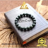 Riza craft Gelang Batu Pria Wanita Akik Natural Black Jade Asli Alam Natural Kualitas Terbaik