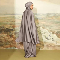 Lozy Hijab - Medina Prayer Set New Series (Mukena Polos Bahan Satin Silk Ringan Adem) Grey Griss