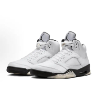 【NIKE 耐吉】Air Jordan 5 Retro White and Black 白黑 防滑 中幫 復古籃球鞋 男鞋 休閒鞋 DD0587-110