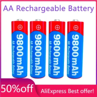 100% Original AA Battery rechargeable 1.5V 9800mAh Rechargeable AA battery for led light toy Camera Microphone battery
