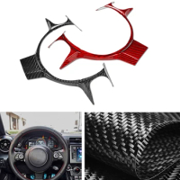 Carbon Fiber Red Black Steering Wheel Panel Cover Trim Gear Sticker For Toyota 86 Subaru 2017-2022