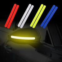2pcs Rearview Mirror Reflective Strips Car Sticker Anti-collision Warning Stickers Reflex Strips Reflective Tape Car Accessories