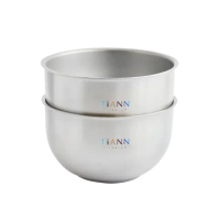 【TiANN 鈦安】純鈦雙層 鈦碗 550ml(2入組)