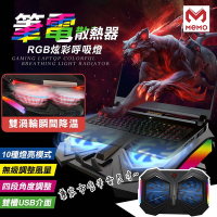 MEMO 炫彩RGB超靜音雙渦輪筆電散熱架(YL-017)