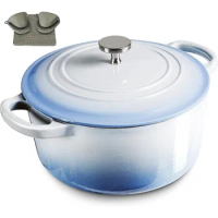 6 Quart Enameled Dutch Oven, Cast Iron Dutch Oven, Covered Dutch Oven, Enamel Stockpot with Lid
