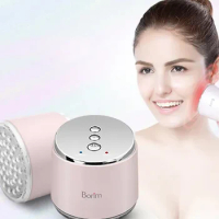 Electronic Rechargeable Mini Neck Face Beauty Device 3 Colors LED Photon Facial Rejuvenation Vibration Instrument