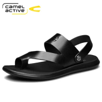 Camel Active 2022 New Men's Sandals Summer Cowhide Leather Open Toe Casual Strap Fisherman Sandal Outdoor Walking Beach Shoes