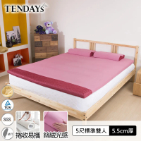 【TENDAYs】玩色柔眠床墊5尺標準雙人(乾燥玫瑰 5.5cm厚記憶床)買床送枕