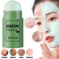 Green Tea Mask Solid Face Mask Stick Oil Control Moisturizing Deep Pores Cleansing Brighting Treatment Blackhead Mask