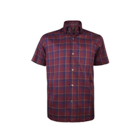 เสื้อเชิ้ตผู้ชายแขนสั้น ลายเชค รุ่น GACR305S0MRX1 สีแดง