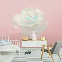 北歐手繪花卉花朵藝術墻紙客廳電視背景墻布簡約臥室床頭壁紙壁畫