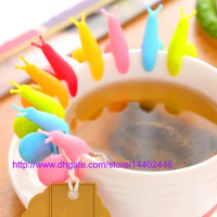 1000PCS Mini Size Cute Snail Shape Silicone Tea Bag Holder Cup Mug Candy Colors Gift Set DHL Fedex Free Shipping