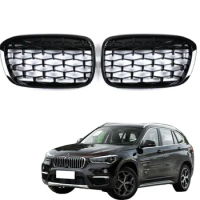 Car Front Bumper Grilles Diamond Kidney Grill Accessories For BMW X1 F49 F48