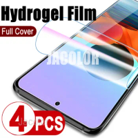 4PCS Full Cover Hydrogel Film For Xiaomi Redmi Note 10 S 10S Pro Max 5G 10Pro Water Gel Screen Protector For Note10 Note10S 5 G
