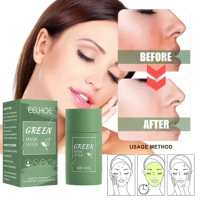 Green Tea Face Deep Cleaning Mud Solid Mask Stick Oil Control Moisturizing Shrink Pores Blackhead Acne Masks Facial Skin Care
