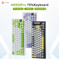 Ajazz Ak820 Tri-Mode Gaming Mechanical Keyboard RGB 82 Key Bluetooth 2.4GHz Wireless Gamer Keyboard Custom Gasket for Pc Laptop