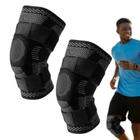 2PCS Knee Guards Breathable Knee Support Compression Sleeve Elastic Knee Pad Support Non-slip Knee Protective Brace Support