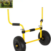 Kayak Cart Trolley, Sit on Top SOT Adjustable Width Transport Carrier with No Flat Airless Wheels, Yellow, (22-0077) Kayak motor