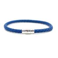4 Colors Men Leather Cord Bracelet Bangle Magnet buckle Bracelets For Men Wristband Rope Jewelry Accessories