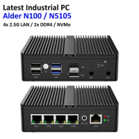 Intel N100 Celeron N5105 Soft Router Fanless Mini PC 4x Intel i226 i225 2.5G LAN HD DP pfSense Firewall Appliance ESXI AES-NI
