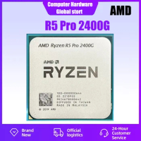 AMD Ryzen 5 Pro 2400G R5 Pro 2400G r5 2400g 3.6 GHz Quad-Core Eight-Thread 65W CPU Processor YD240BC5M4MFB Socket AM4