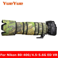 For Nikon AF-S NIKKOR 80-400mm F4.5-5.6 G ED VR Waterproof Lens Camouflage Coat Rain Cover Lens Protective Case Nylon Guns Cloth