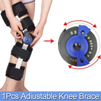 Hinged ROM Knee Brace, Medical Knee Immobilizer Stabilizer-Adjustable Post Op Recovery Support for ACL, MCL and PCL Injury